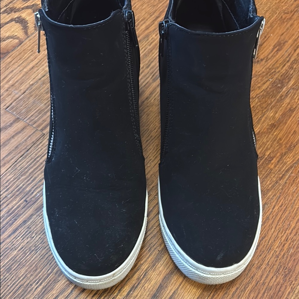 Black Wedge Sneakers - Picture 4 of 8